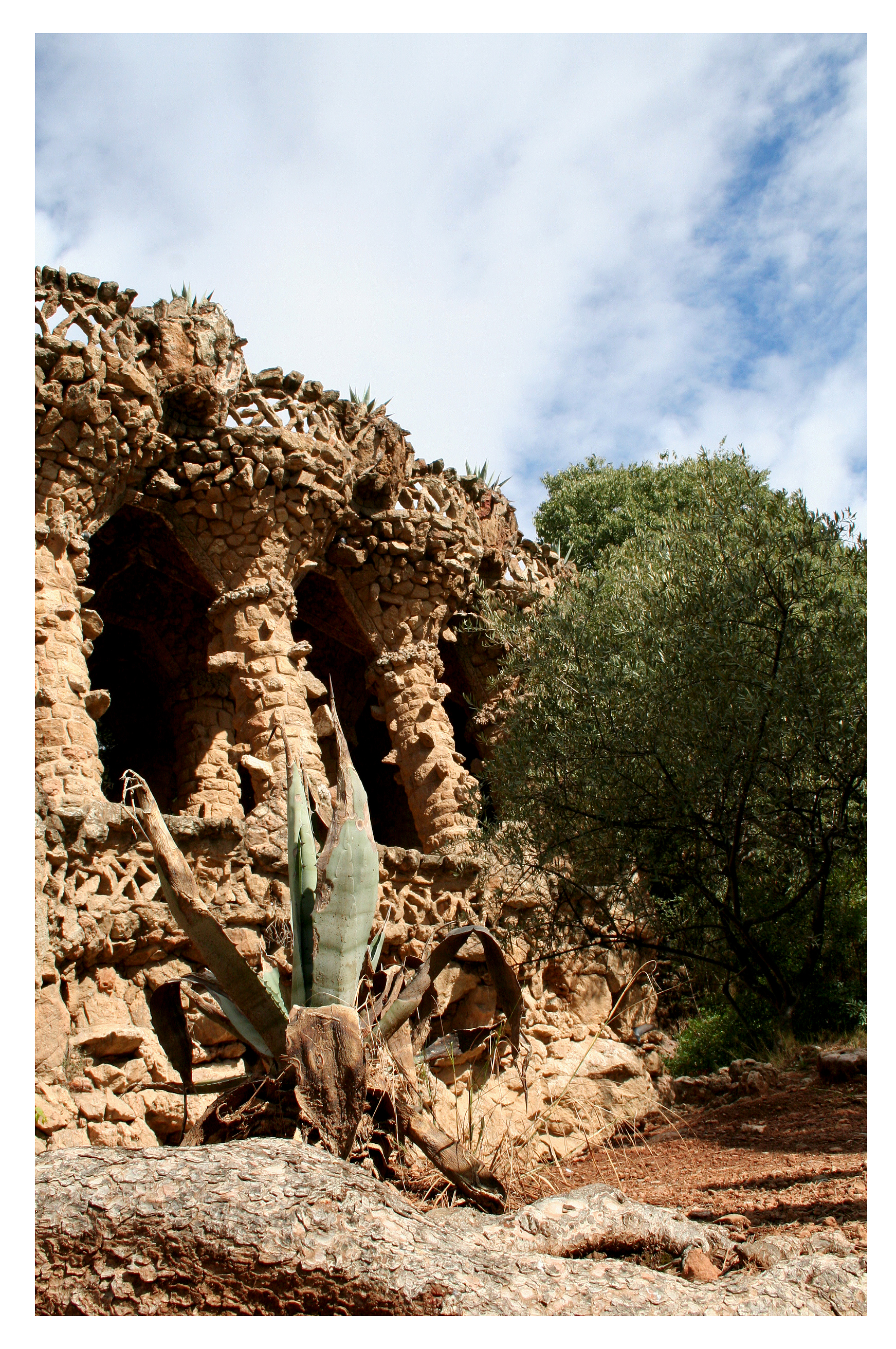 Mosaicos e vista do Park Guell