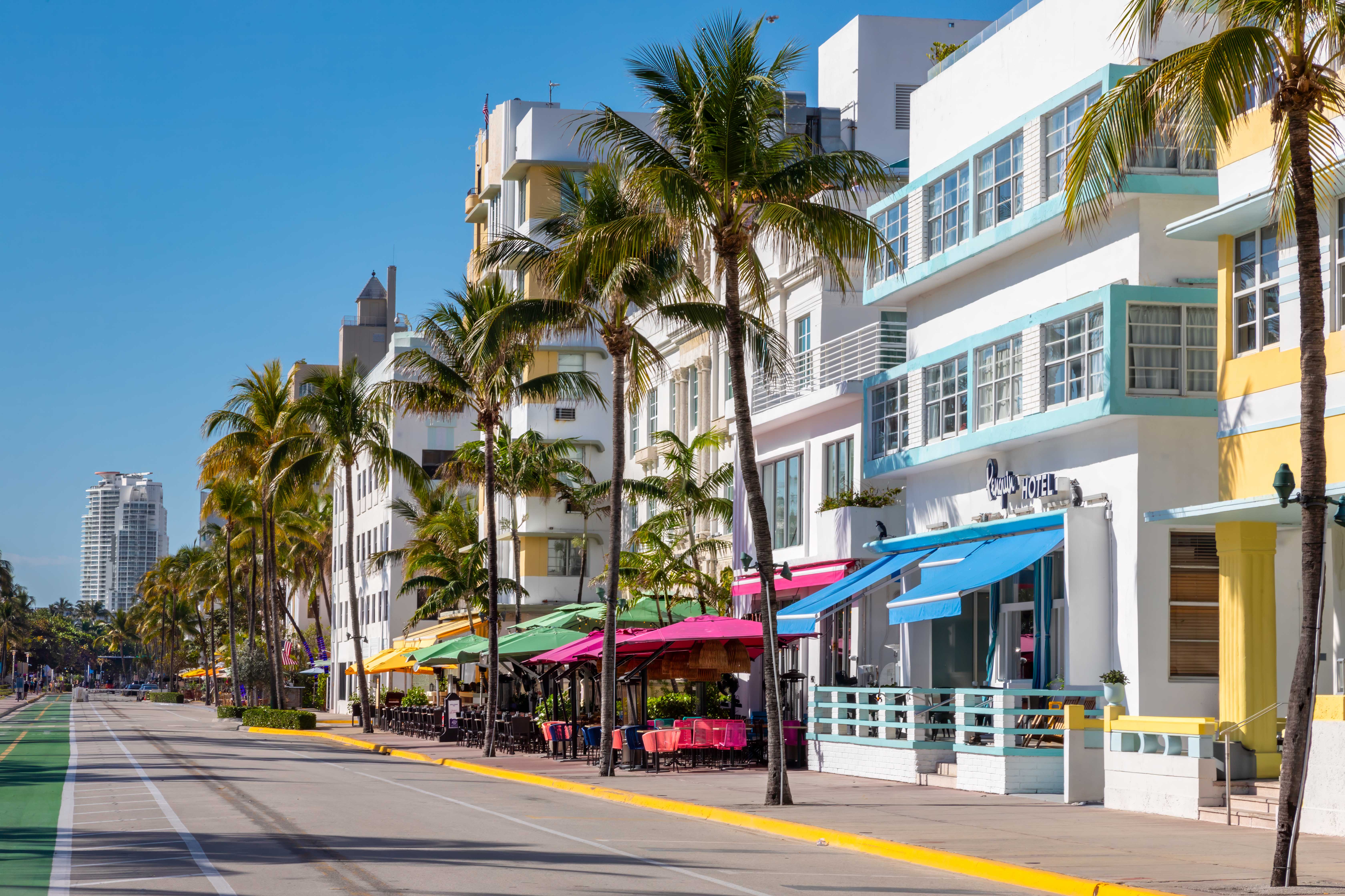 Prédios Art Déco em Ocean Drive, Miami Beach