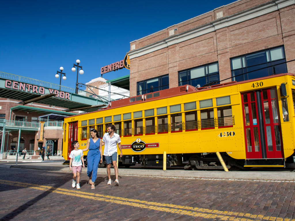 Bonde amarelo da TECO Line em Ybor City